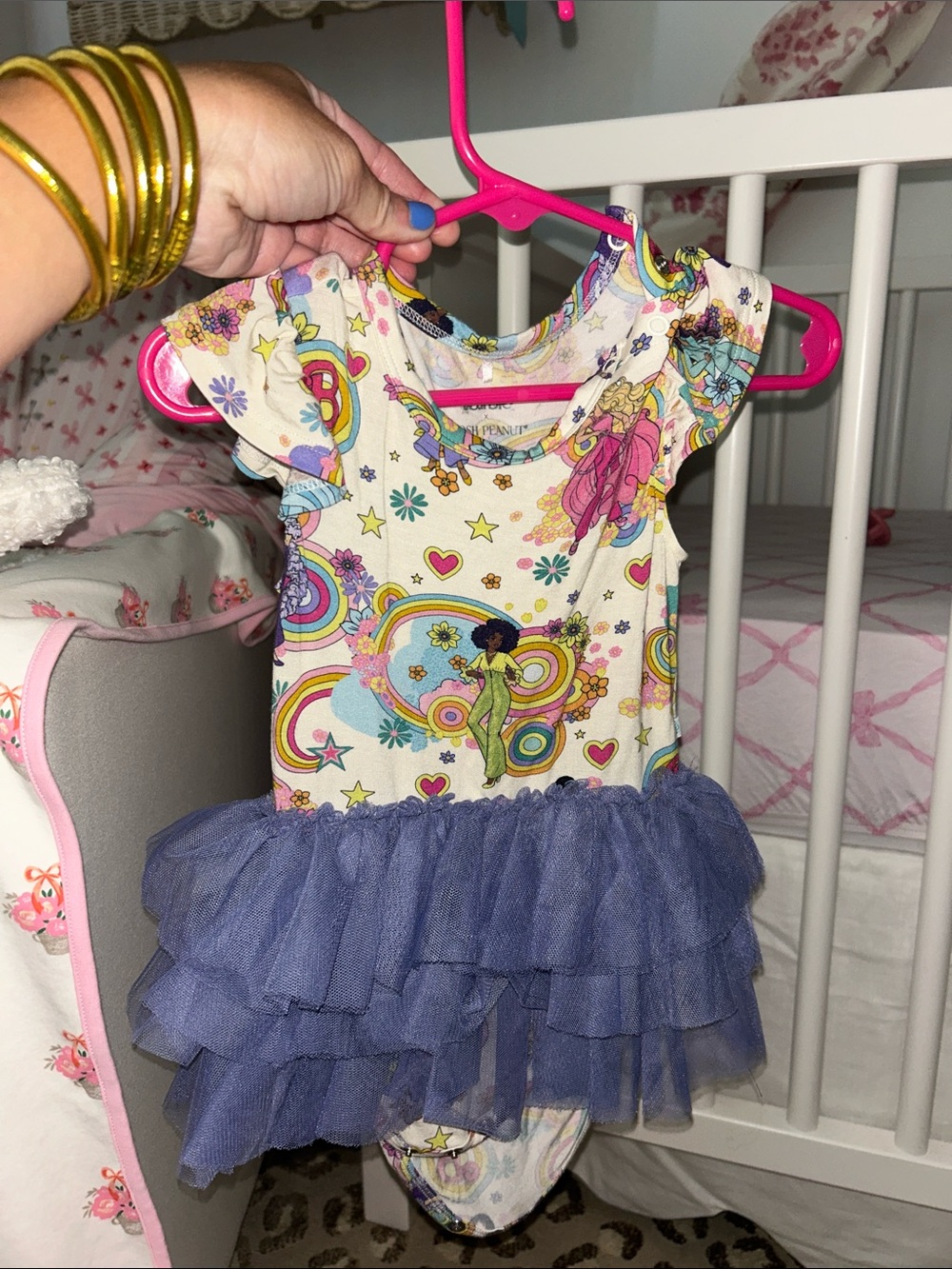 Barbie limited edition Rainbow & Hearts Tutu Dress - Purple Tulle Skirt NWOT